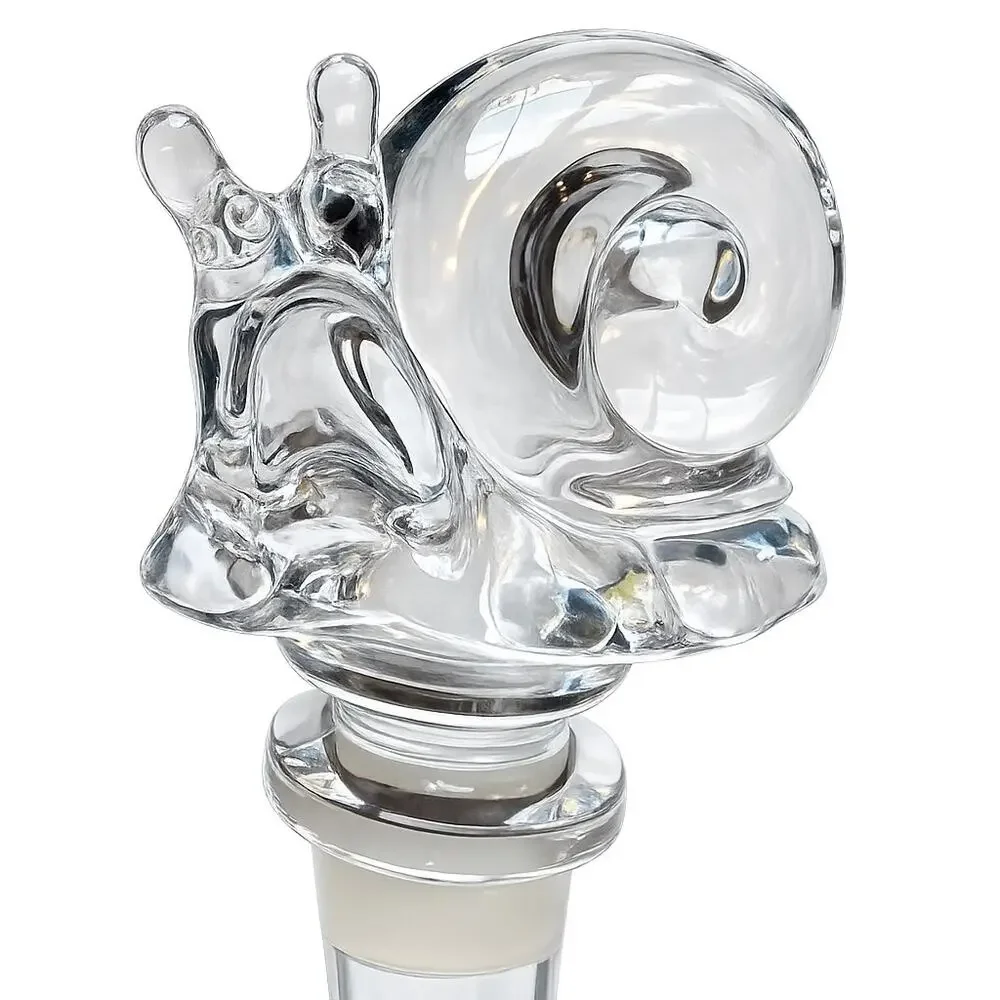 Towle Full Lead Austrian Crystal Snail Bottle Stopper Wine Decanter Accessory